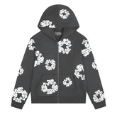 Denim Tears Rhinestone Wreath Zip Hoodie Vintage Black