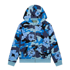 Denim Tears The Cotton Wreath Zip Sweatshirt Blue Camo