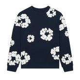 Denim Tears Long Sleeve Cotton Wreath T-shirt Navy