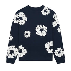 Denim Tears Long Sleeve Cotton Wreath T-shirt Navy