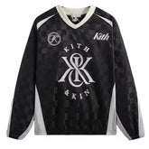 Kith Checkered Satin Dayton Combo Pullover Black