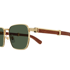 Cartier Eyewear CT0363S-002 Gold Green Brown Rimless Sunglasses