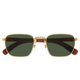 Cartier Eyewear CT0363S-002 Gold Green Brown Rimless Sunglasses