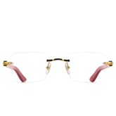Cartier Eyewear CT0453O-003 Transparent Red Gold Rimless Sunglasses