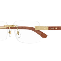 Cartier Eyewear CT0513O-002 Transparent Gold Brown Rimless Sunglasses