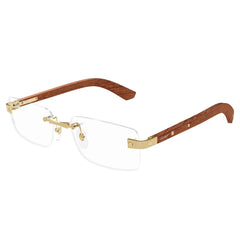 Cartier Eyewear CT0513O-002 Transparent Gold Brown Rimless Sunglasses