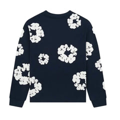 Denim Tears Long Sleeve Cotton Wreath T-shirt Navy