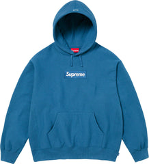 Supreme Box Logo Hooded Sweatshirt Blue FW23