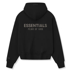 Fear Of God Essentials Classic Fleece Jet Black Metalic Zip-Up Hoodie (SS25)