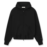Fear Of God Essentials Classic Fleece Jet Black Metalic Zip-Up Hoodie (SS25)