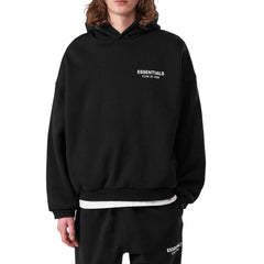 Fear Of God Essentials Fleece Black Hoodie (FW24)