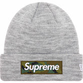 Supreme New Era® Box Logo Beanie Heather Grey