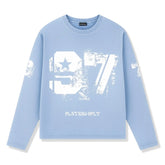 Players Only 97 L/S Washed Distressed Blue T-Shirt