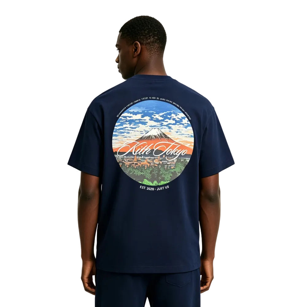KITH TOKYO FUJI LOGO TEE Navy