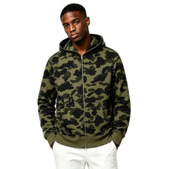 BAPE 1st Camo Shark Full Zip Hoodie Green