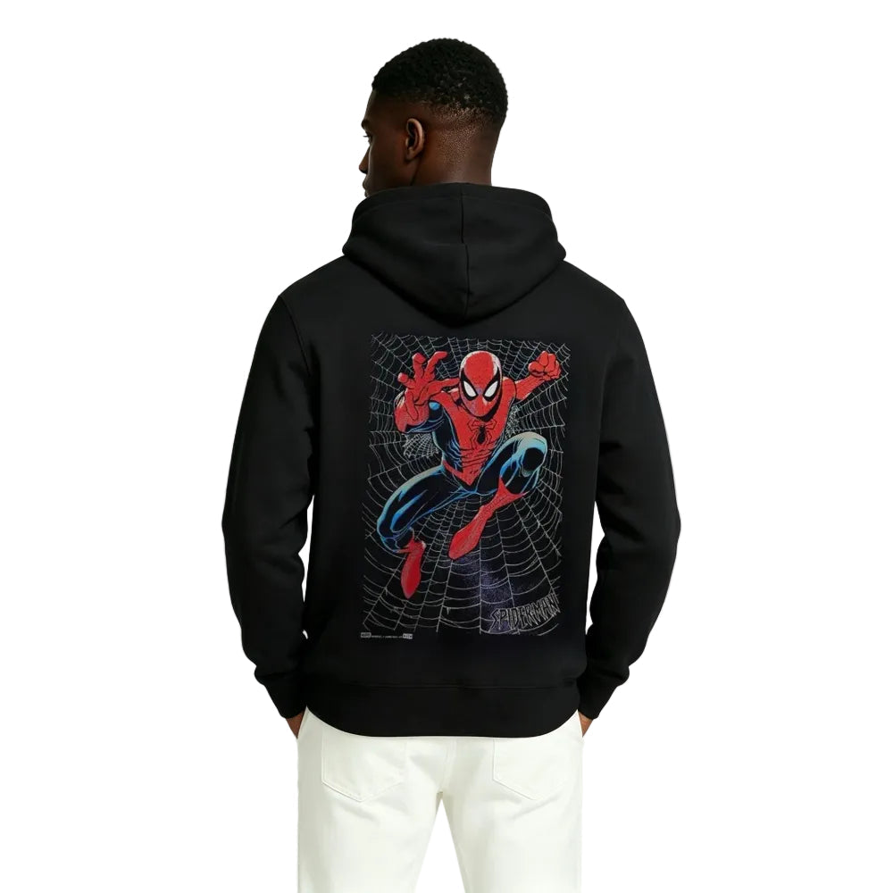 Kith For Spider-Man Web Logo Hoodie Black