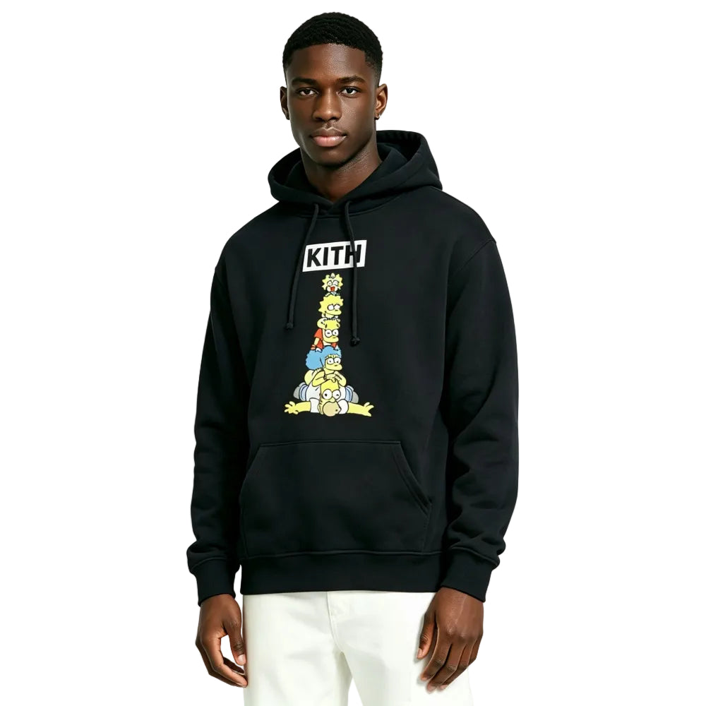 Kith For The Simpsons Family Stack Hoodie Black