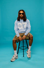 Players Only 97 L/S Washed Distressed Blue T-Shirt