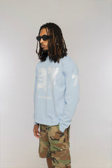 Players Only 97 L/S Washed Distressed Blue T-Shirt