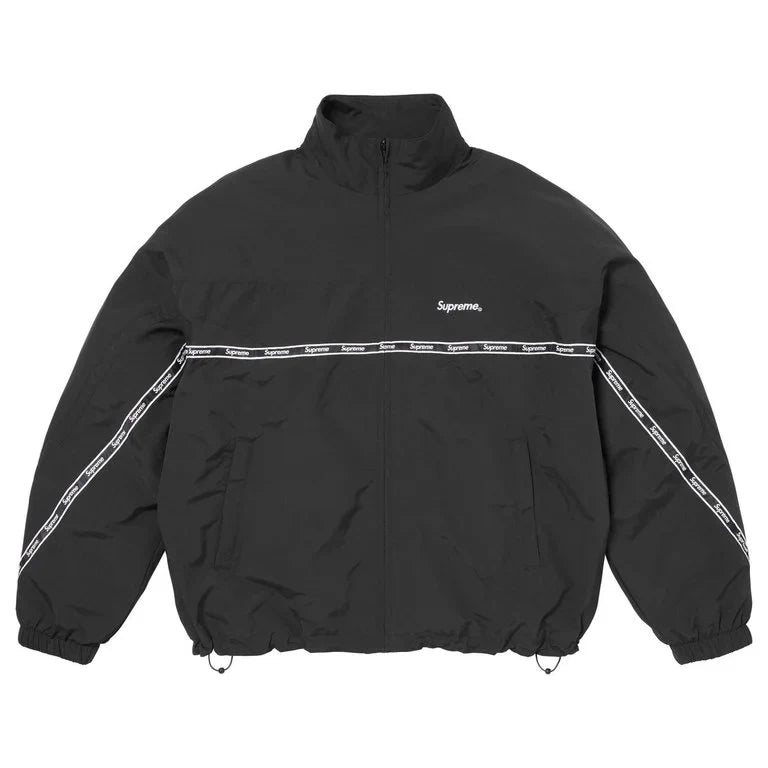 Supreme SS26 Logo Taping Track Jacket Black