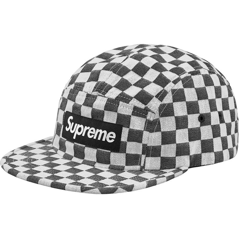 Supreme SS18 Checkerboard Camp Cap Black