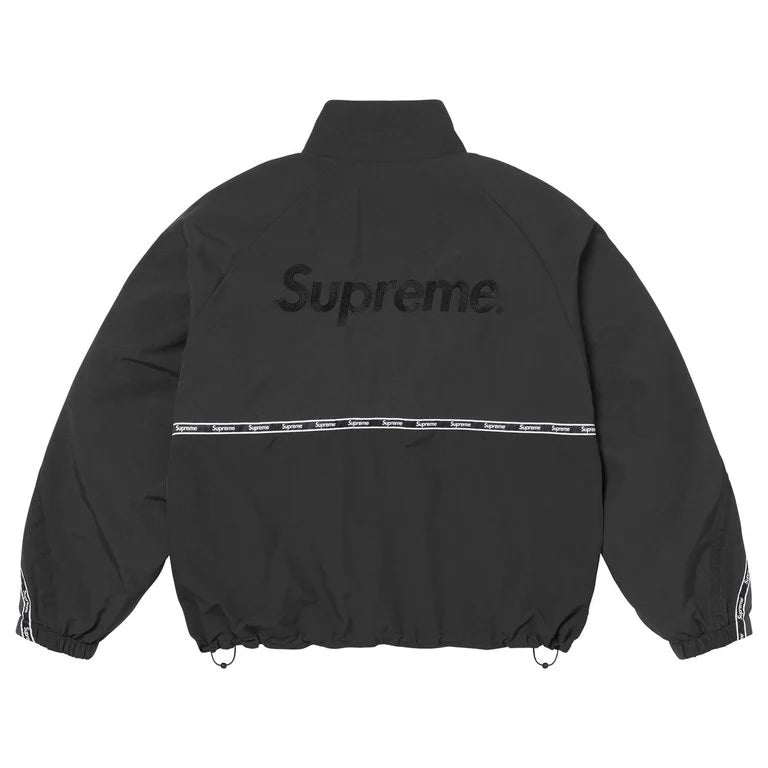 Supreme SS26 Logo Taping Track Jacket Black
