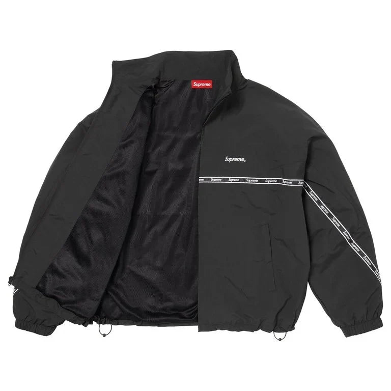 Supreme SS26 Logo Taping Track Jacket Black