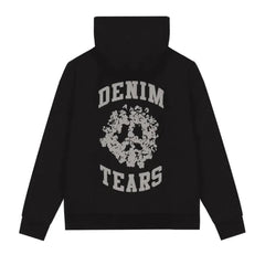 Denim Tears University Zip Hoodie Black