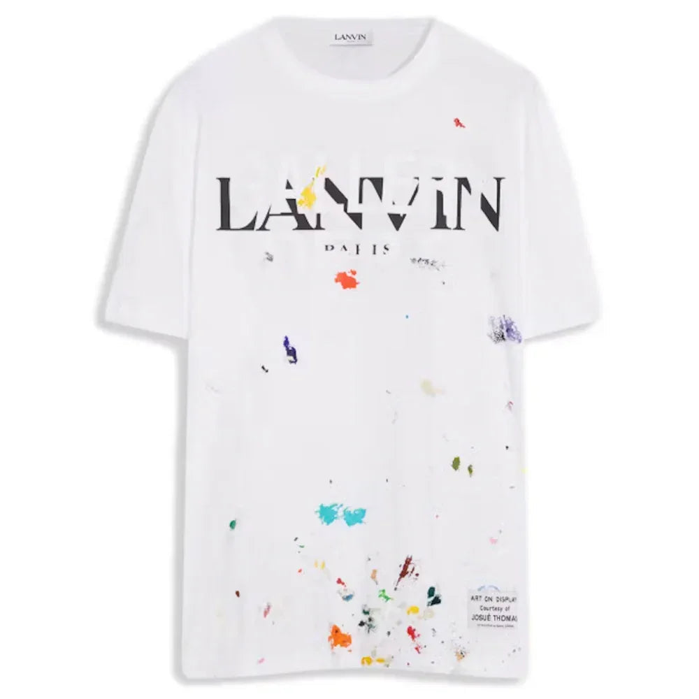 Lanvin x Gallery Dept. Logos Printed T-Shirt With Paint Marks White