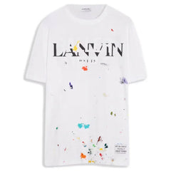 Lanvin x Gallery Dept. Logos Printed T-Shirt With Paint Marks White