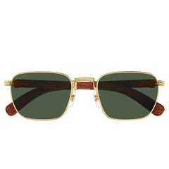 Cartier Eyewear CT0363S-002 Gold Green Brown Rimless Sunglasses