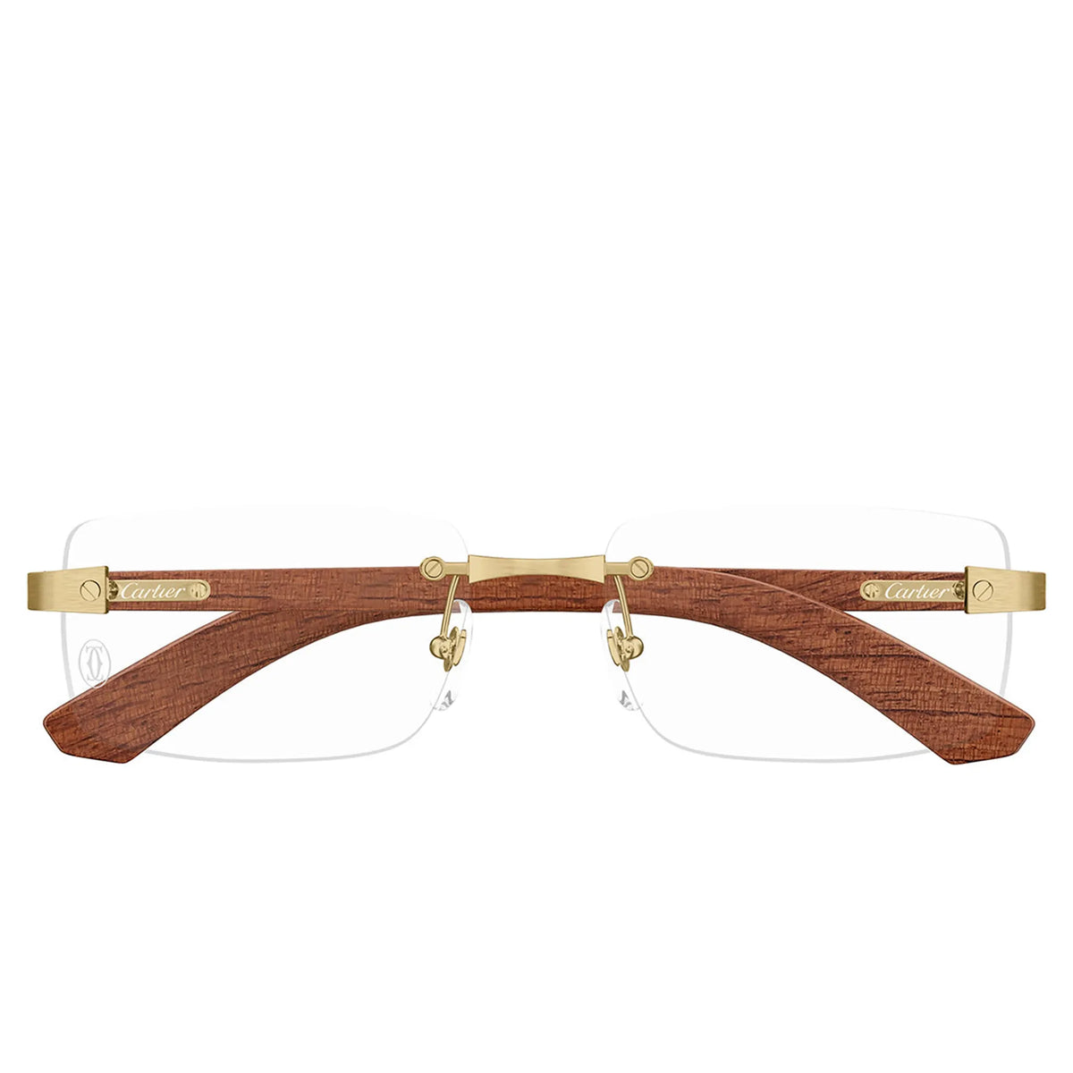 Cartier Eyewear CT0513O-002 Transparent Gold Brown Rimless Sunglasses