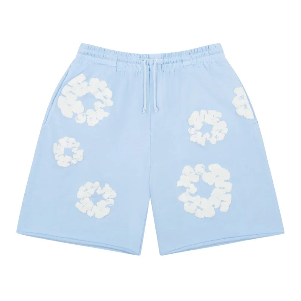 Denim Tears The Cotton Wreath Sweat Shorts Powder Blue