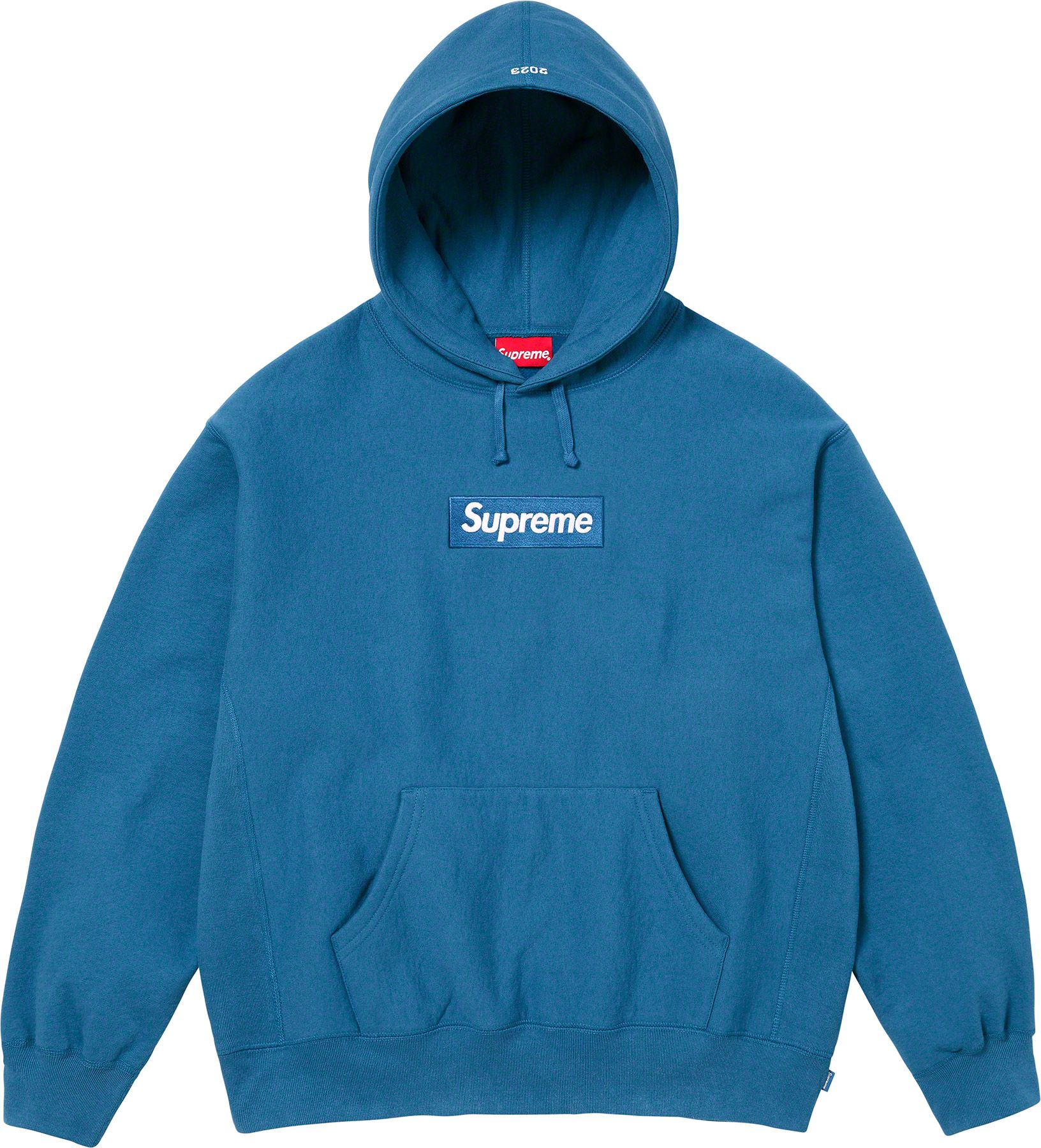 Supreme Box Logo Hooded Sweatshirt Blue FW23