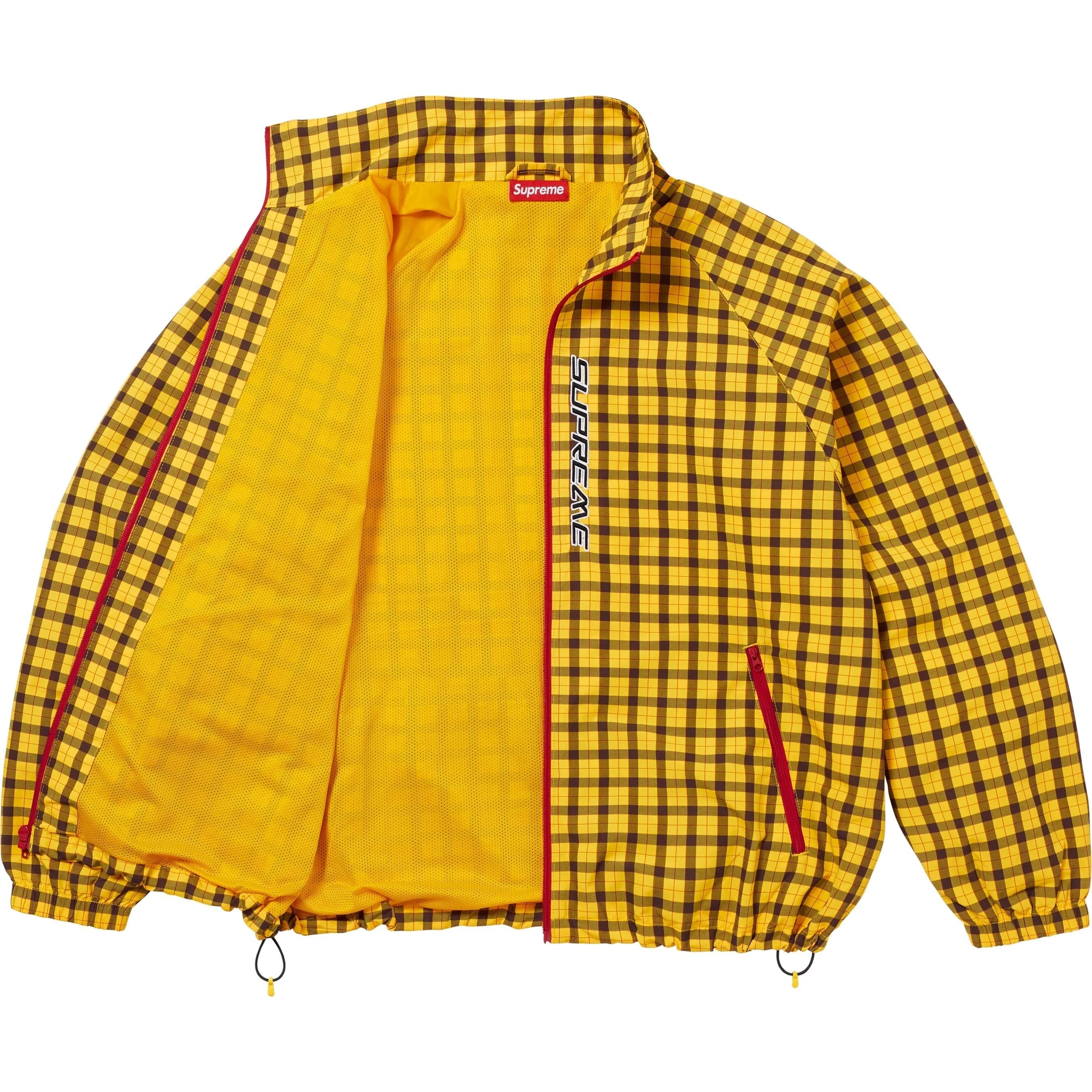 Supreme Plaid Track Jacket Yellow