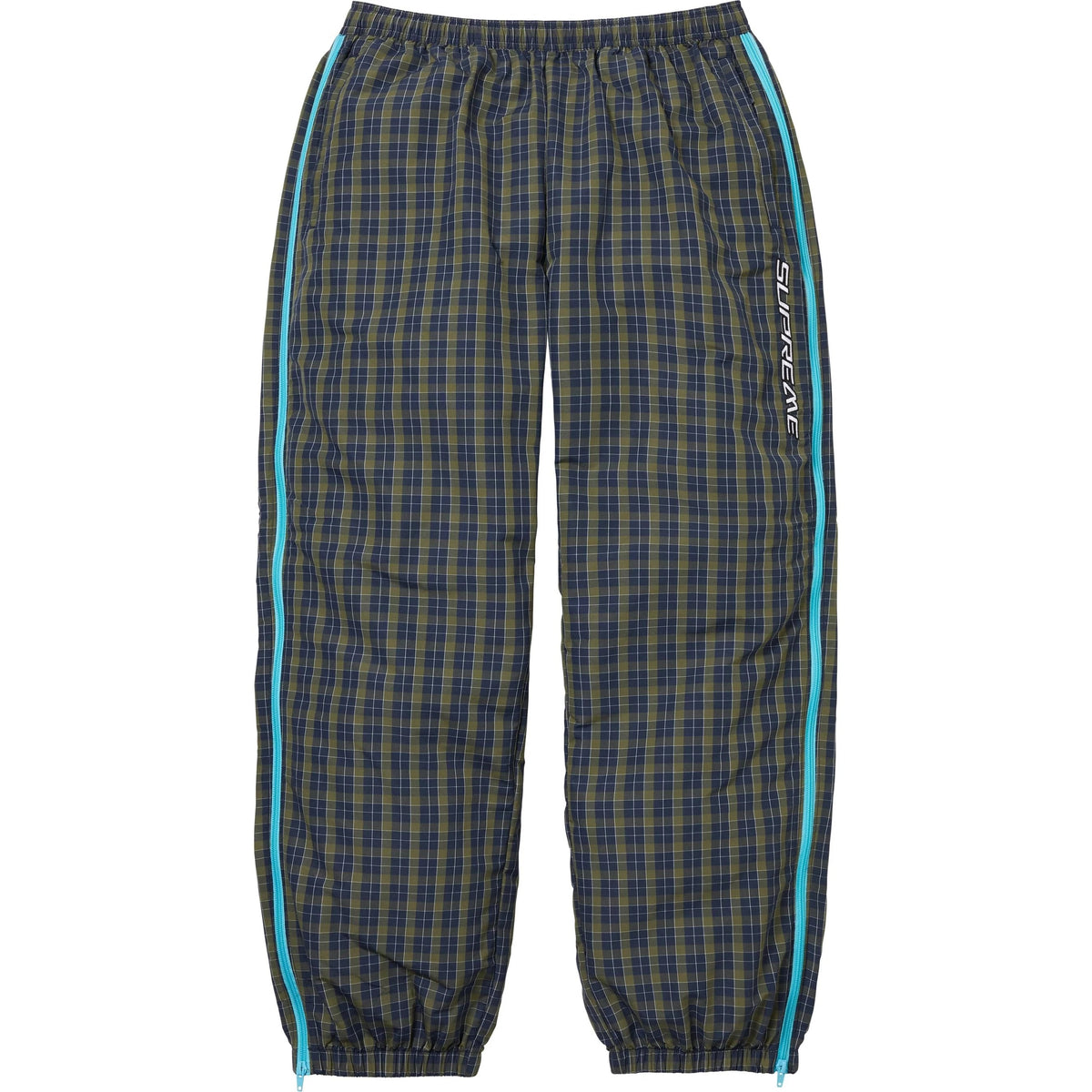 Supreme Plaid Warm Up Pant Navy