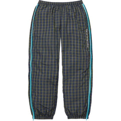 Supreme Plaid Warm Up Pant Navy