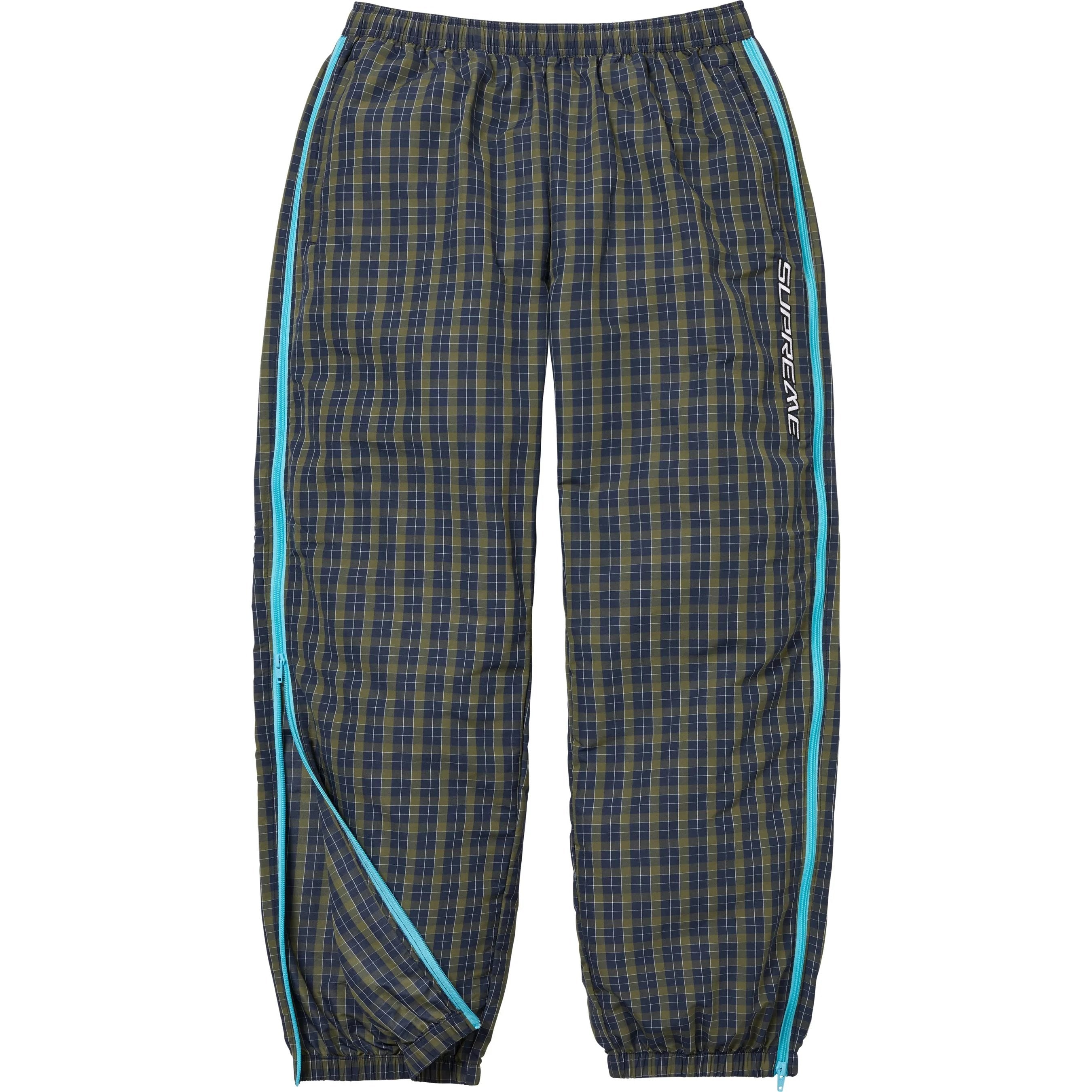 Supreme Plaid Warm Up Pant Navy
