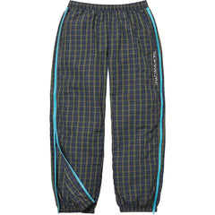 Supreme Plaid Warm Up Pant Navy