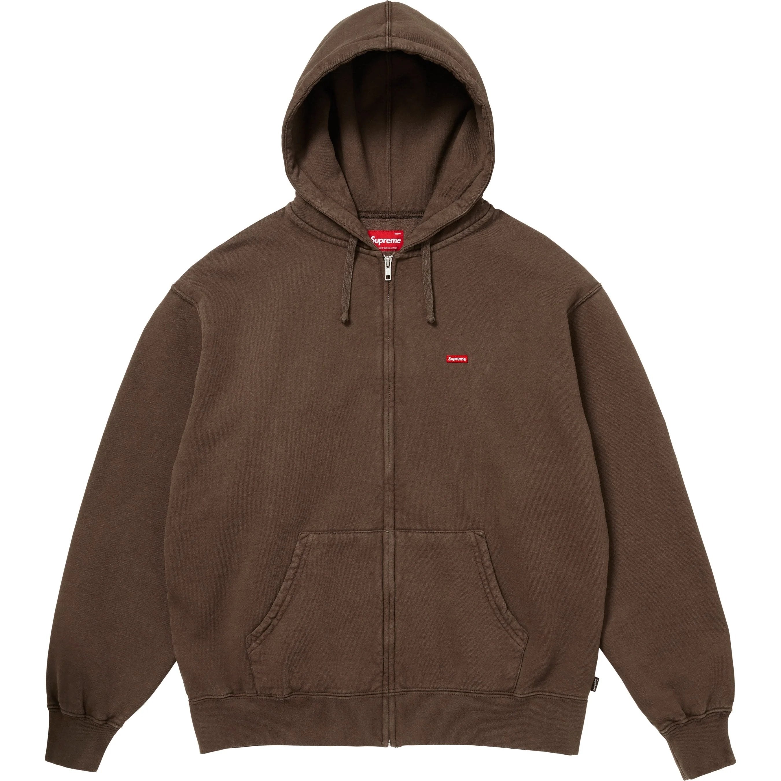 Supreme FW25 Small Box Zip Up Hooded Sweatshirt Dark Brown