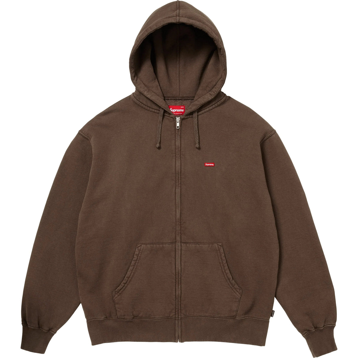 Supreme FW25 Small Box Zip Up Hooded Sweatshirt Dark Brown
