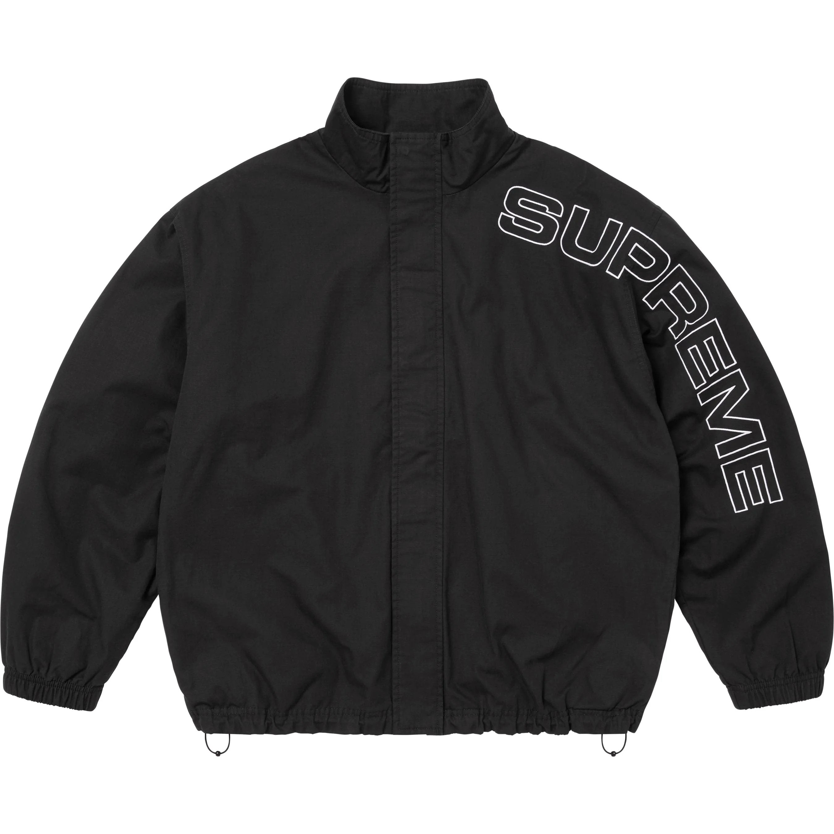Supreme Spellout Embroidered Ripstop Track Jacket Black