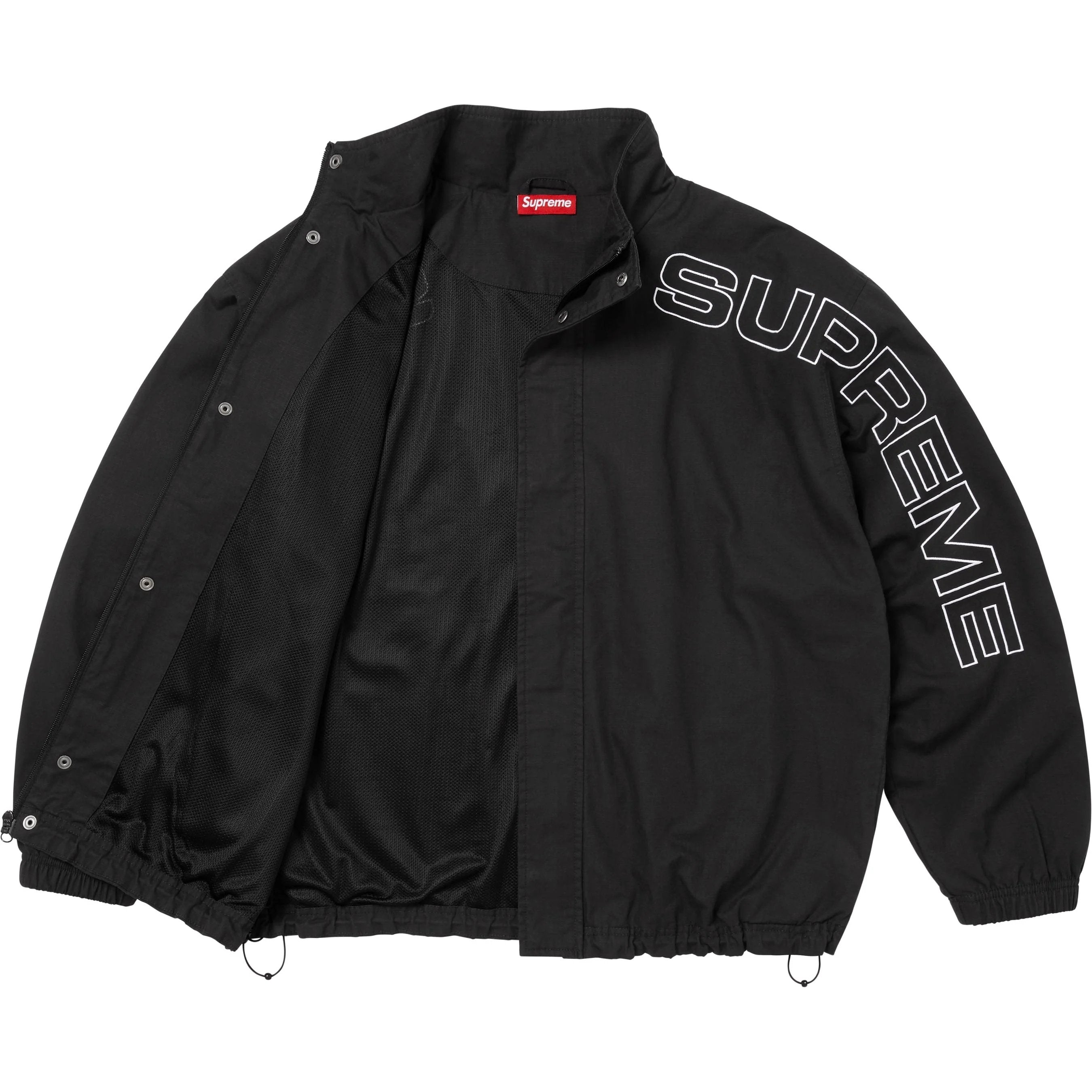 Supreme Spellout Embroidered Ripstop Track Jacket Black
