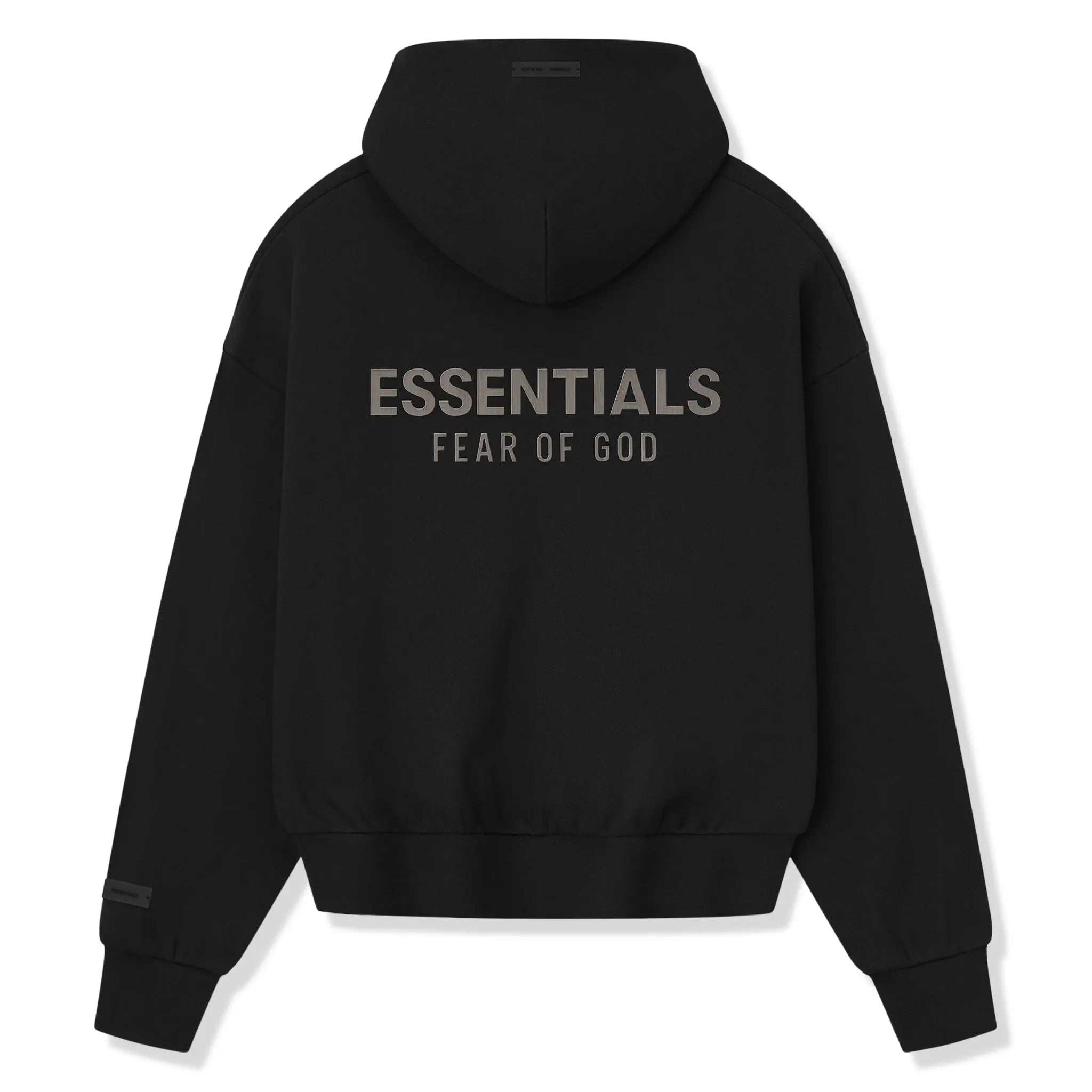 Fear Of God Essentials Classic Fleece Jet Black Metalic Zip-Up Hoodie (SS25)
