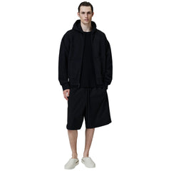 Fear Of God Essentials Classic Fleece Jet Black Metalic Zip-Up Hoodie (SS25)