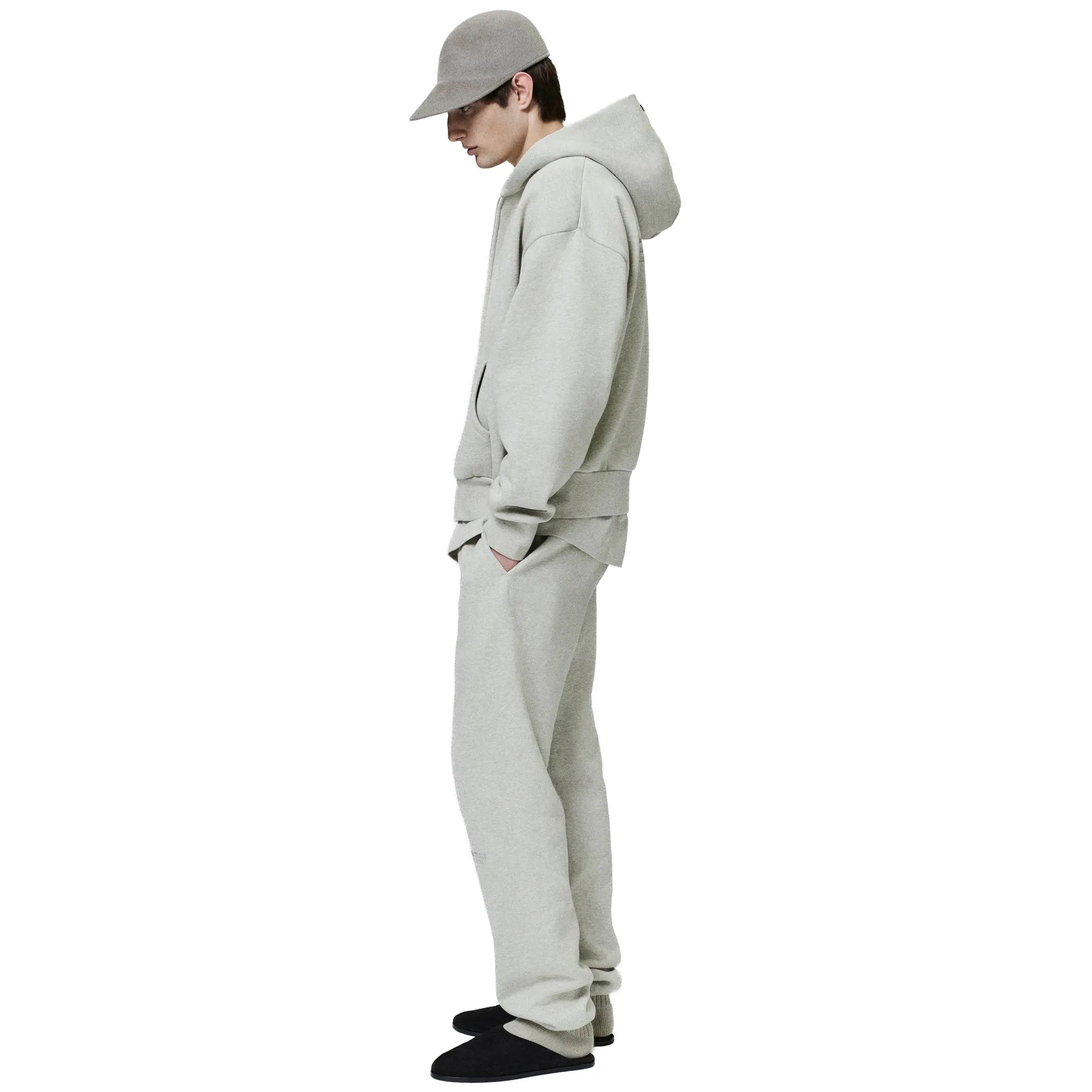 Fear Of God Essentials Classic Heather Stone Zip-Up Hoodie (SS25)