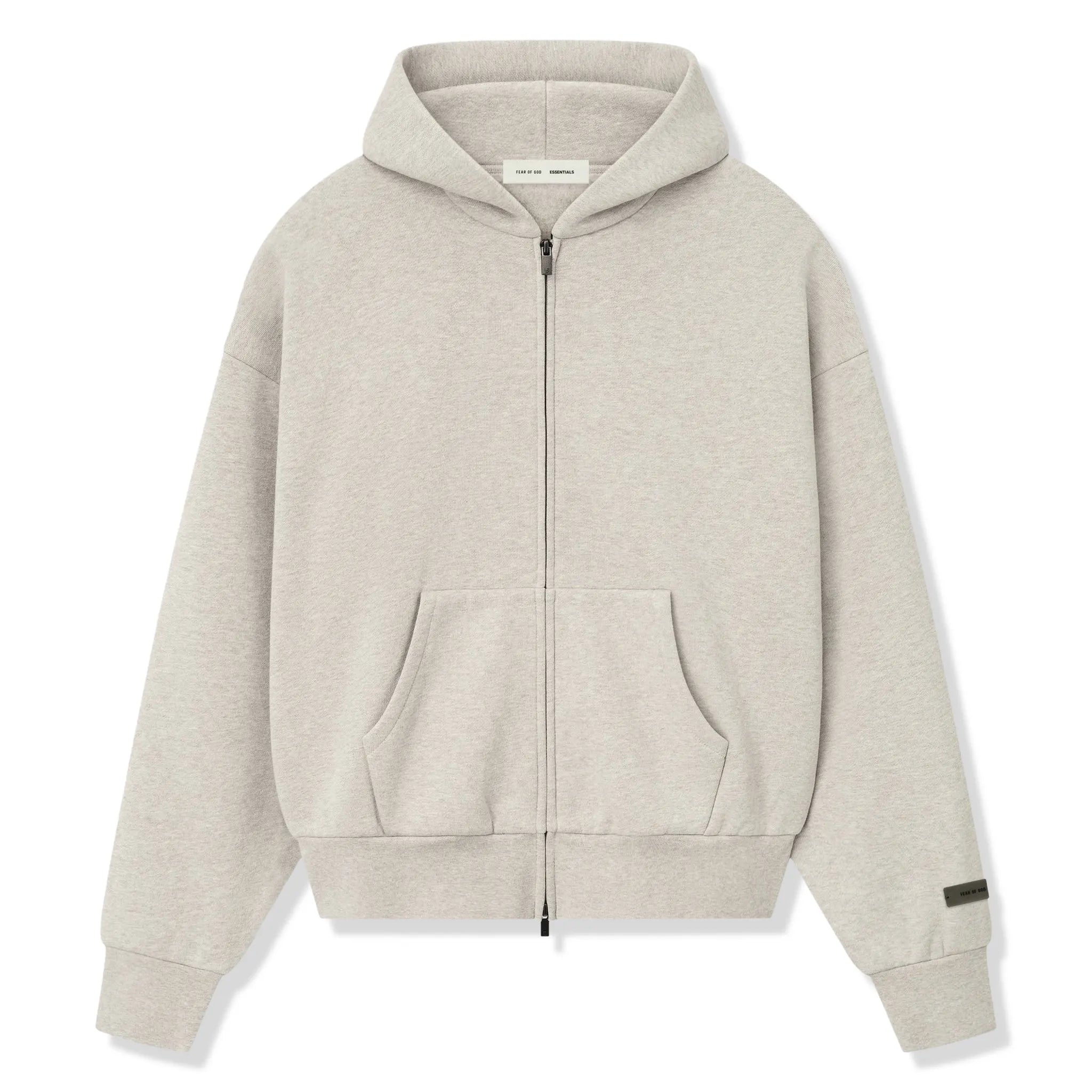 Fear Of God Essentials Classic Heather Stone Zip-Up Hoodie (SS25)