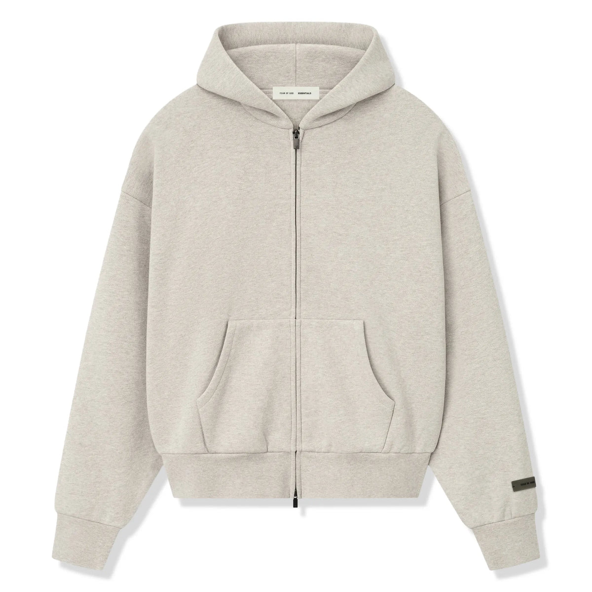 Fear Of God Essentials Classic Heather Stone Zip-Up Hoodie (SS25)