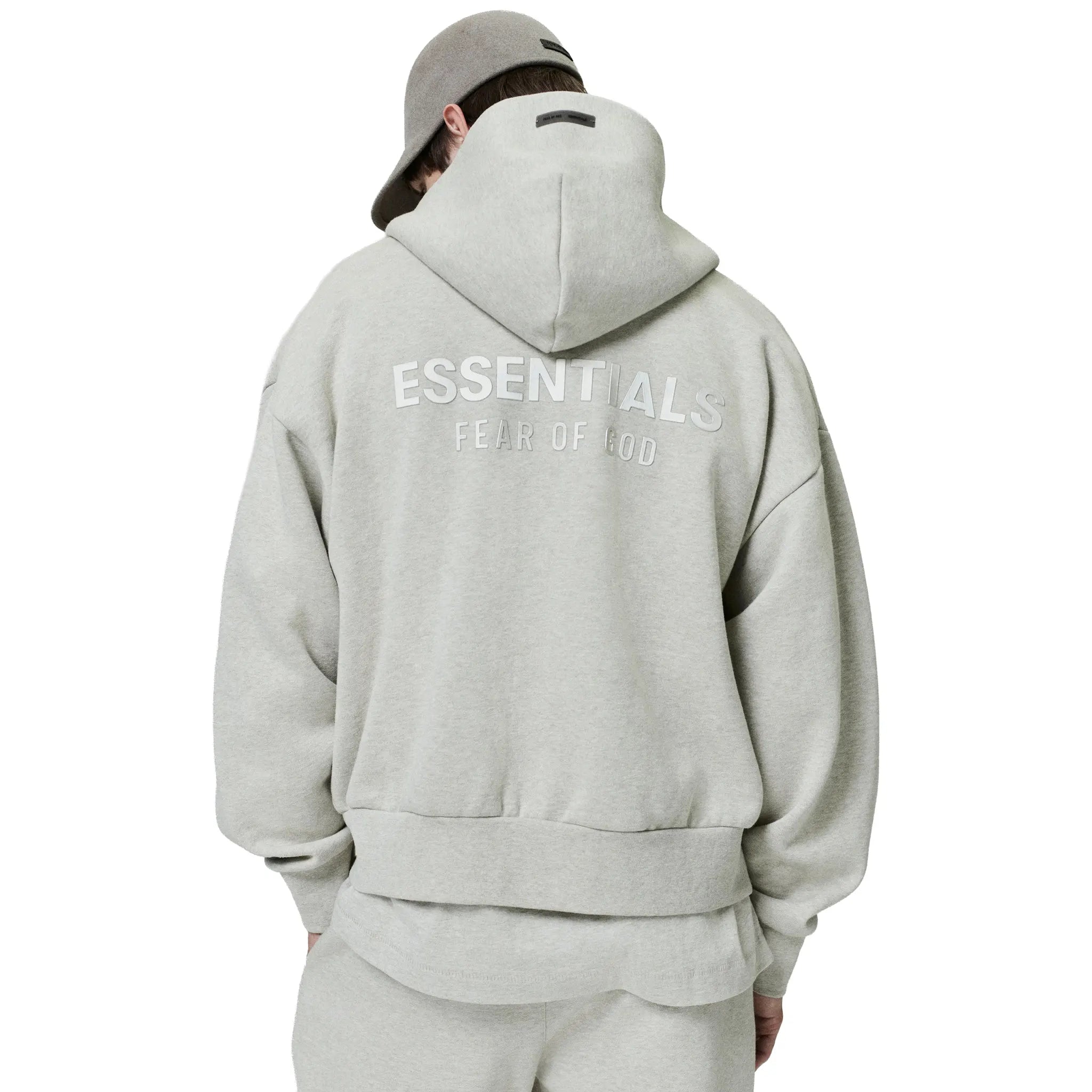 Fear Of God Essentials Classic Heather Stone Zip-Up Hoodie (SS25)