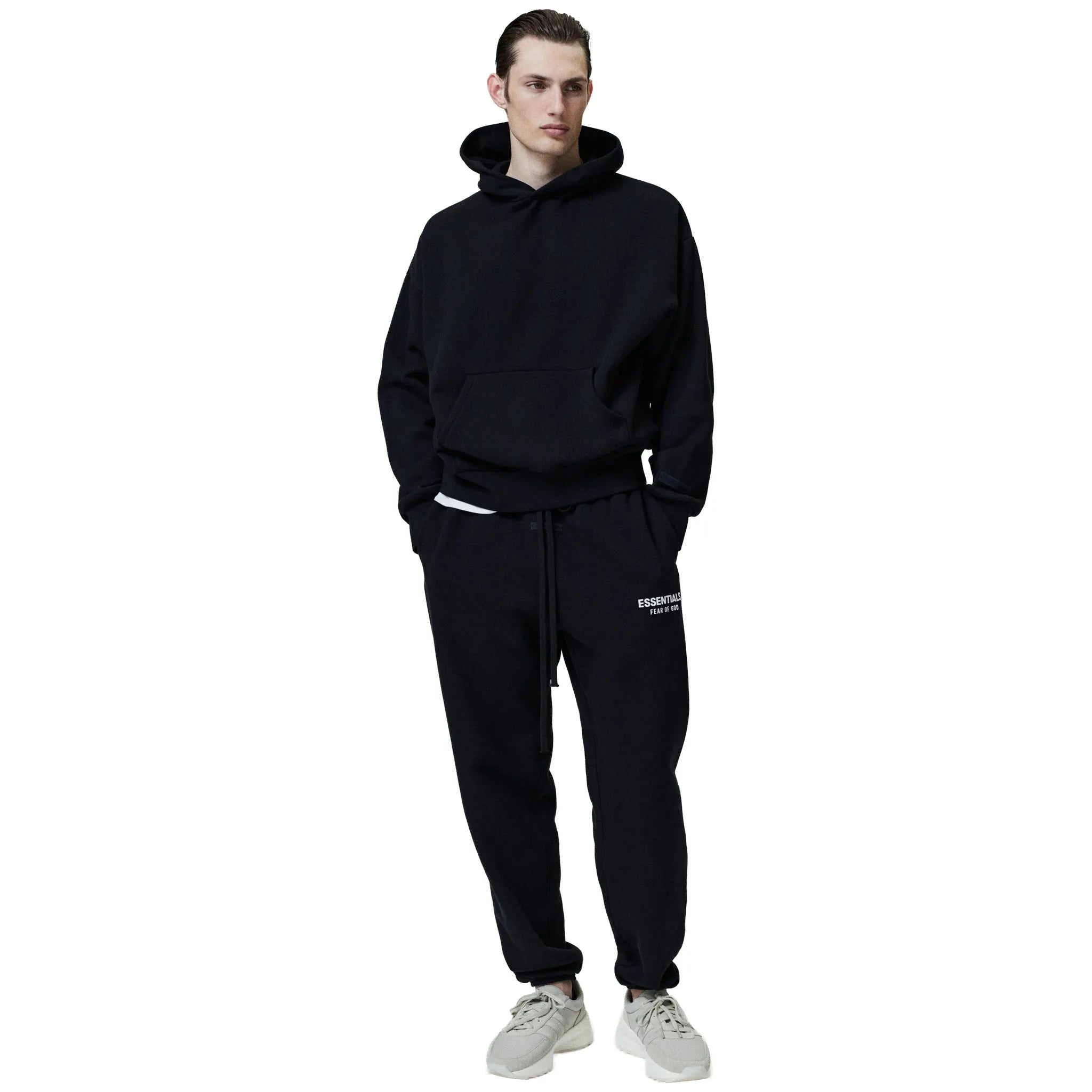 Fear Of God Essentials Classic Fit Jet Black Sweatpants (SS25)